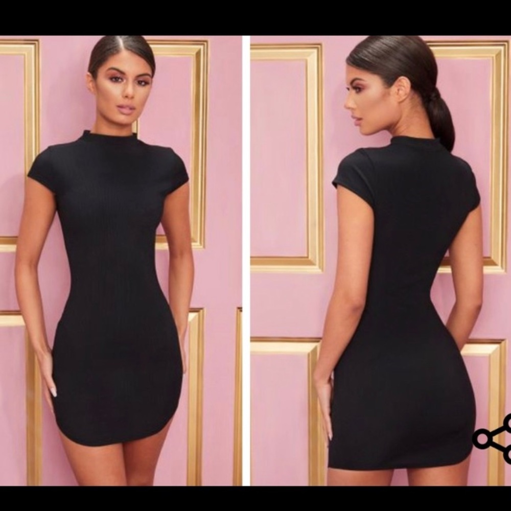 PrettyLittle Thing | Black Ribbed Mini Dress | NWT